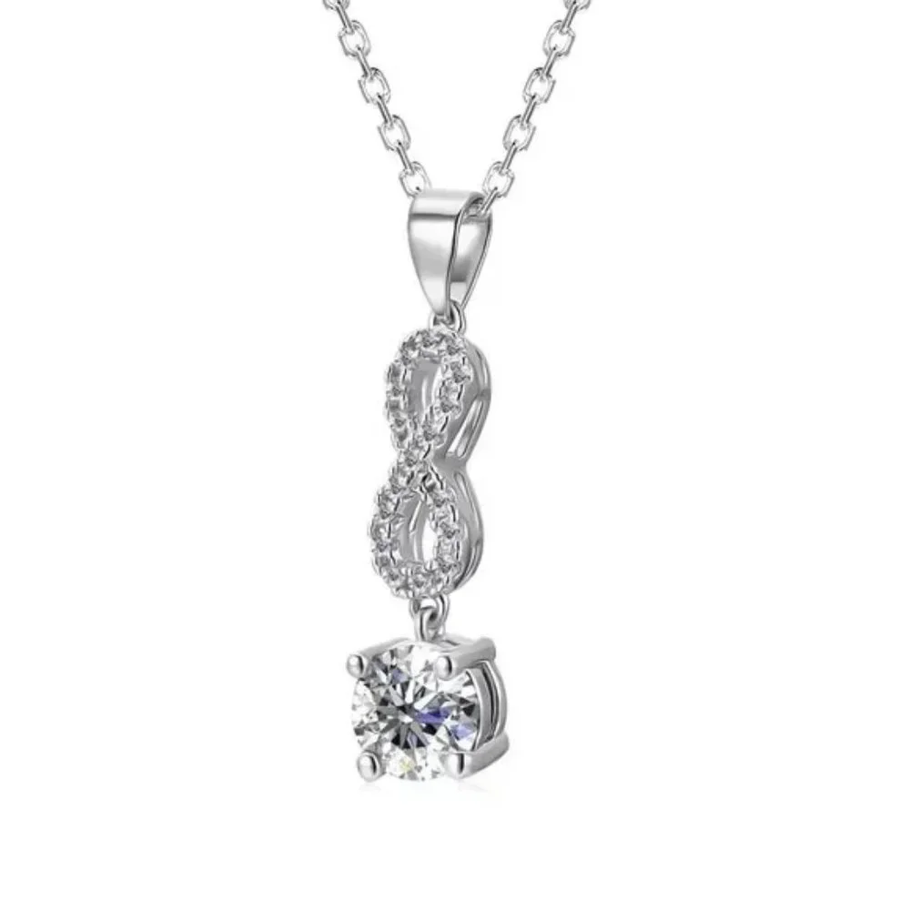 Certified 1ct. t.w. Moissanite Diamond Infinity Necklace NEW